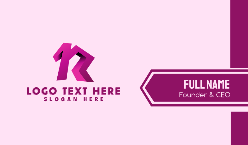 3D Letter R  Business Card